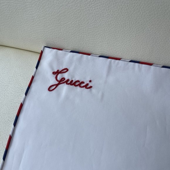 NWT Authentic Gucci White GG Scarf Monogram Bridal Logo Handkerchief - Picture 9 of 10